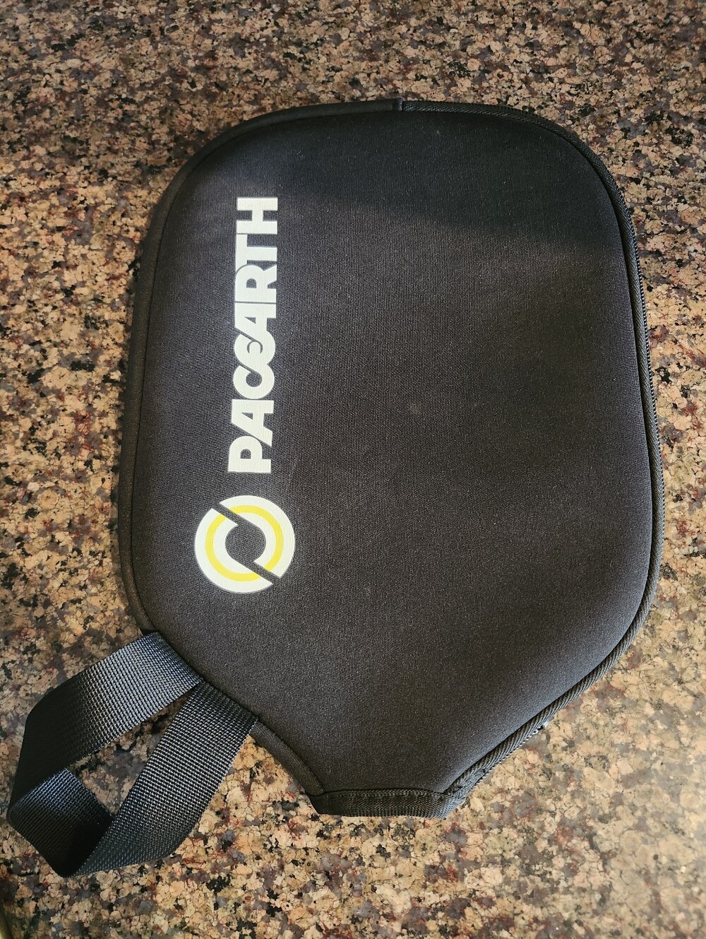 Earth Black Padded Pickleball  Case with Yellow Logo